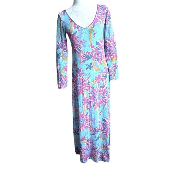 Lilly Pulitzer Lauren Maxi Dress Floral Trippin and Slippin SZ S - Picture 14 of 14